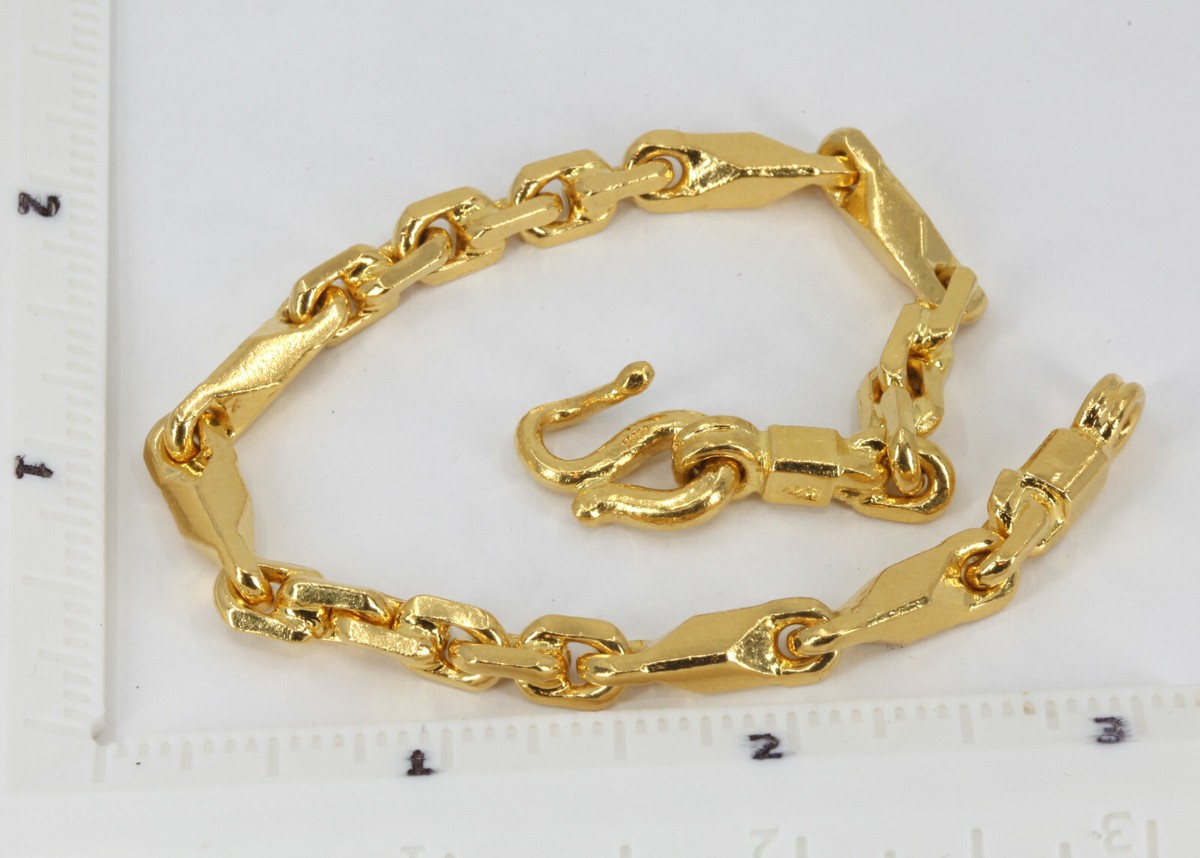 24k gold bracelet- authentic 24 ゴールド- 本物 Hong Kong 24K Solid Yellow Gold Ball Diamond Cut Bracelet