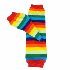 Wrapables Stars, Stripes, and Solids Colorful Baby Leg Warmers - Rainbow Brite