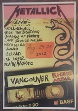 METALLICA VANCOUVER EVENT POSTER 2012