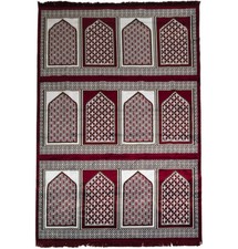 Modefa Turkish Islamic Wide Cumle 12 Multi Person Masjid Prayer Rug - Red