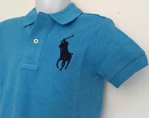 Polo Ralph Lauren Boy's Cotton Mesh Polo Shirt~Margie Blue~SS~Big Logo~Sz 2T NWT - Picture 3 of 7