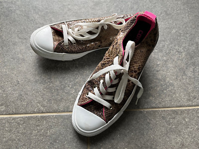 Top!! CONVERSE Animal Print Snake Oliv + pink Gr. 5 / 37,5