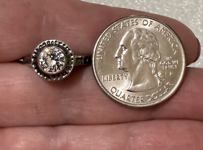 Bague Silpada Argent Massif 925 Avec Zircone Cubique Martelée - Taille 8, Occasion