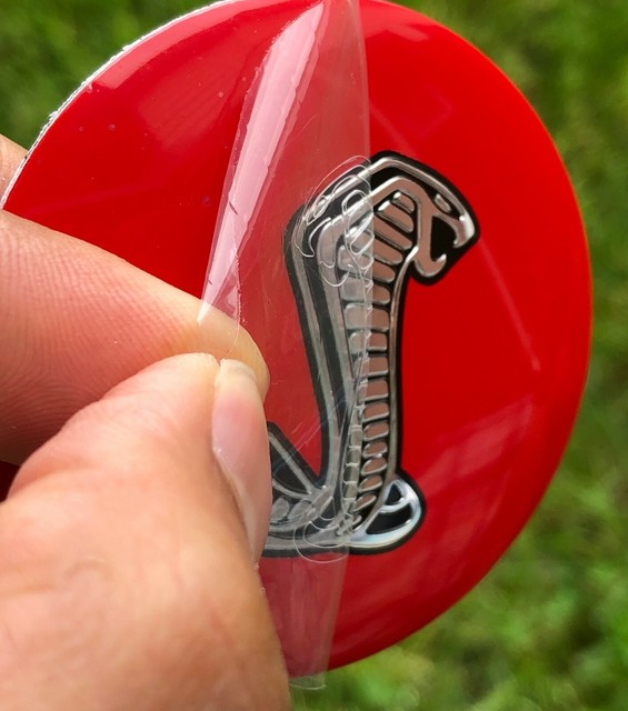 4x COBRA FORD MUSTANG Wheel Center Hub Cap Sticker Decal 2.2" DOME