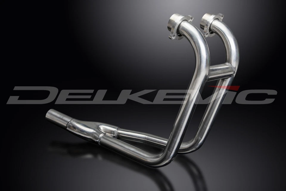 Suzuki GS500 E/F 1989-09 Delkevic acero inoxidable 2-1 cabezales de escape tubos descendentes Foto 3 de 4