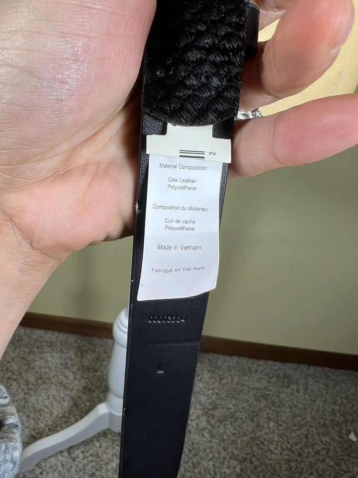 Ralph Lauren женщин черный икры волос натуральной кожи узкий ремень размер большой новый с Ярлыками - Изображение 3 из 4