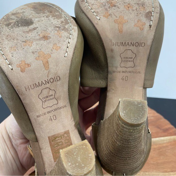 Humanoid heel sandals- Sada Solid brown leather a… - image 6