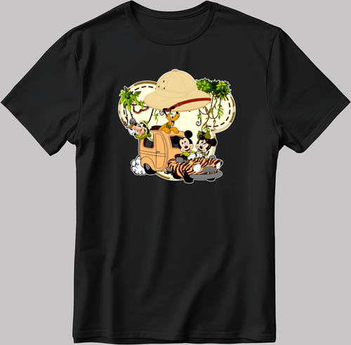 Camiseta Disney Mickey Mouse Manga Corta Blanco-Negro Hombre/Mujer J028 - Imagen 2 de 6