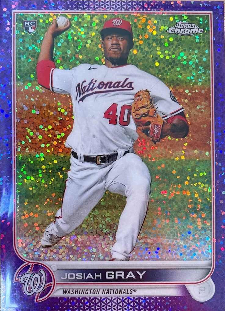 2022 Topps Chrome #160 Josiah Gray RC Purple Speckle Refractor #/299 Nationals