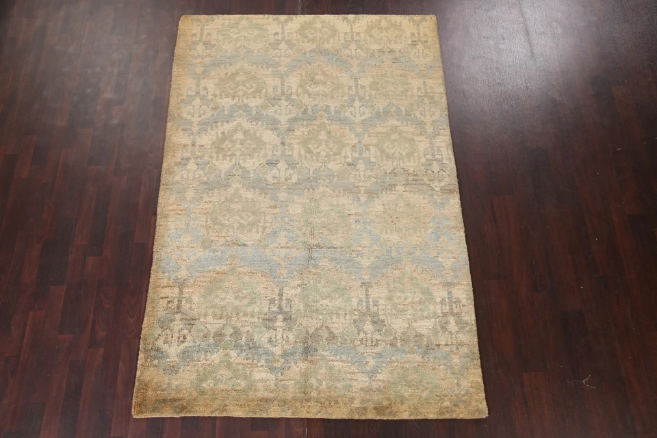 Geometric Transitional Oushak Oriental Area Rug Hand-knotted Home Decor 6'x8' - Image 2 of 4