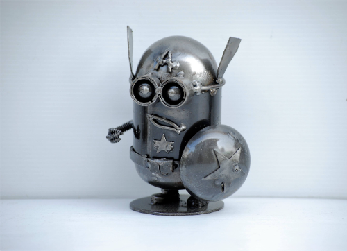 Minion Recycled metal part, Wow Anniversary gift, Labor day gift, Birthday gift - Picture 9 of 9