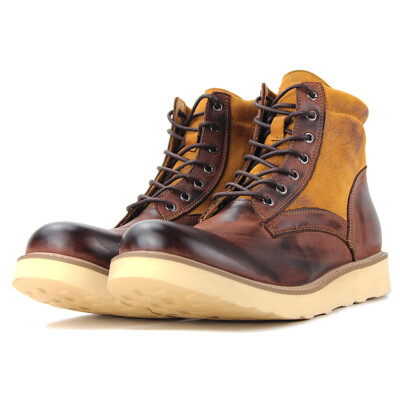 Leather Chukka Boots For Men Fashion Zipper-up Boots Casual