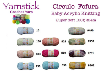  Circulo FOFURA Baby Acryl Strickgarn SUPERWEICHES Garn Babygarn 100g 254m