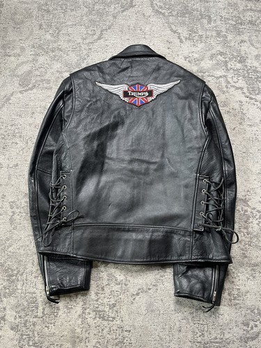 Giacca da moto vintage anni '90 Wilsons Open Road in pelle foderata sottile con spille - Foto 13 di 16