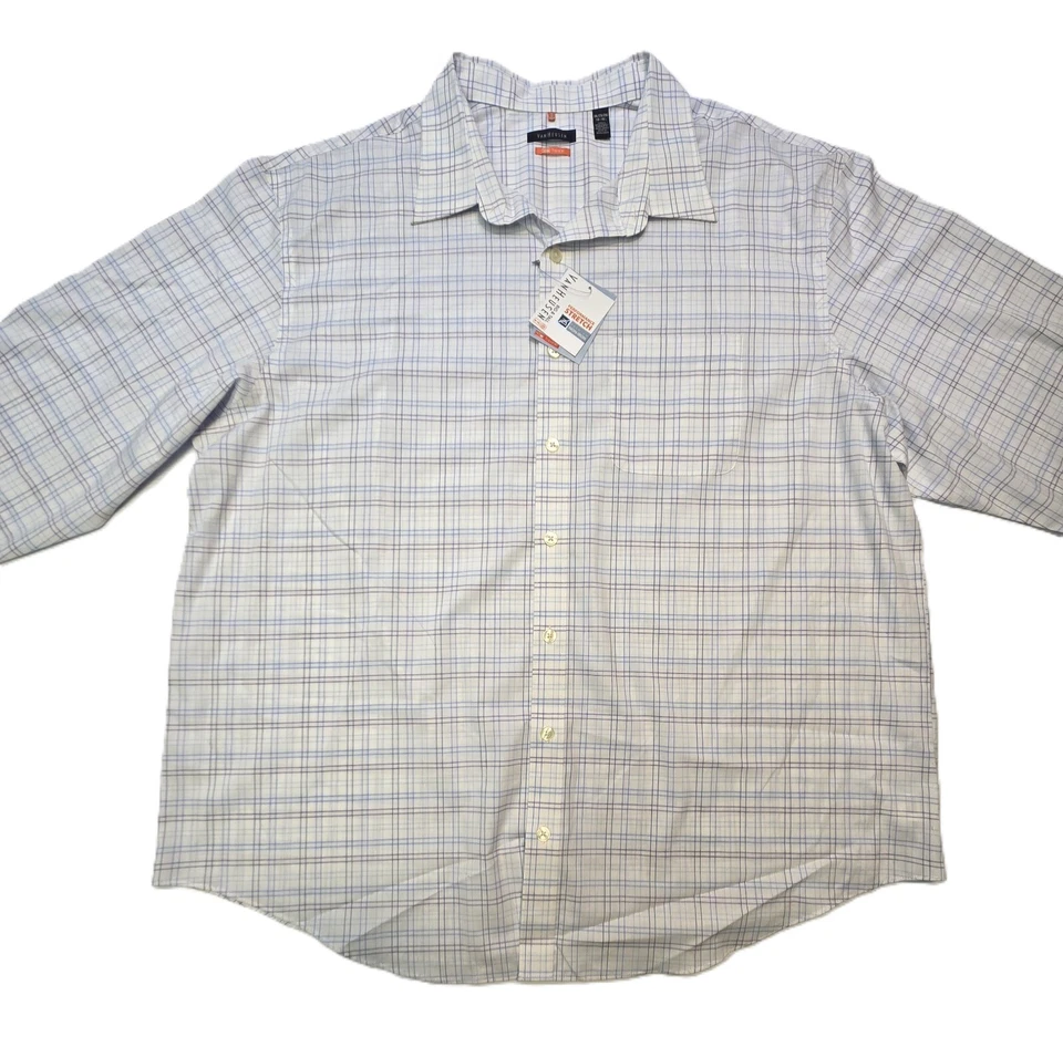 Van Hausen Performance Long Sleeve Dress Shirt White Check Mens Size 2XL - Image 4 of 4