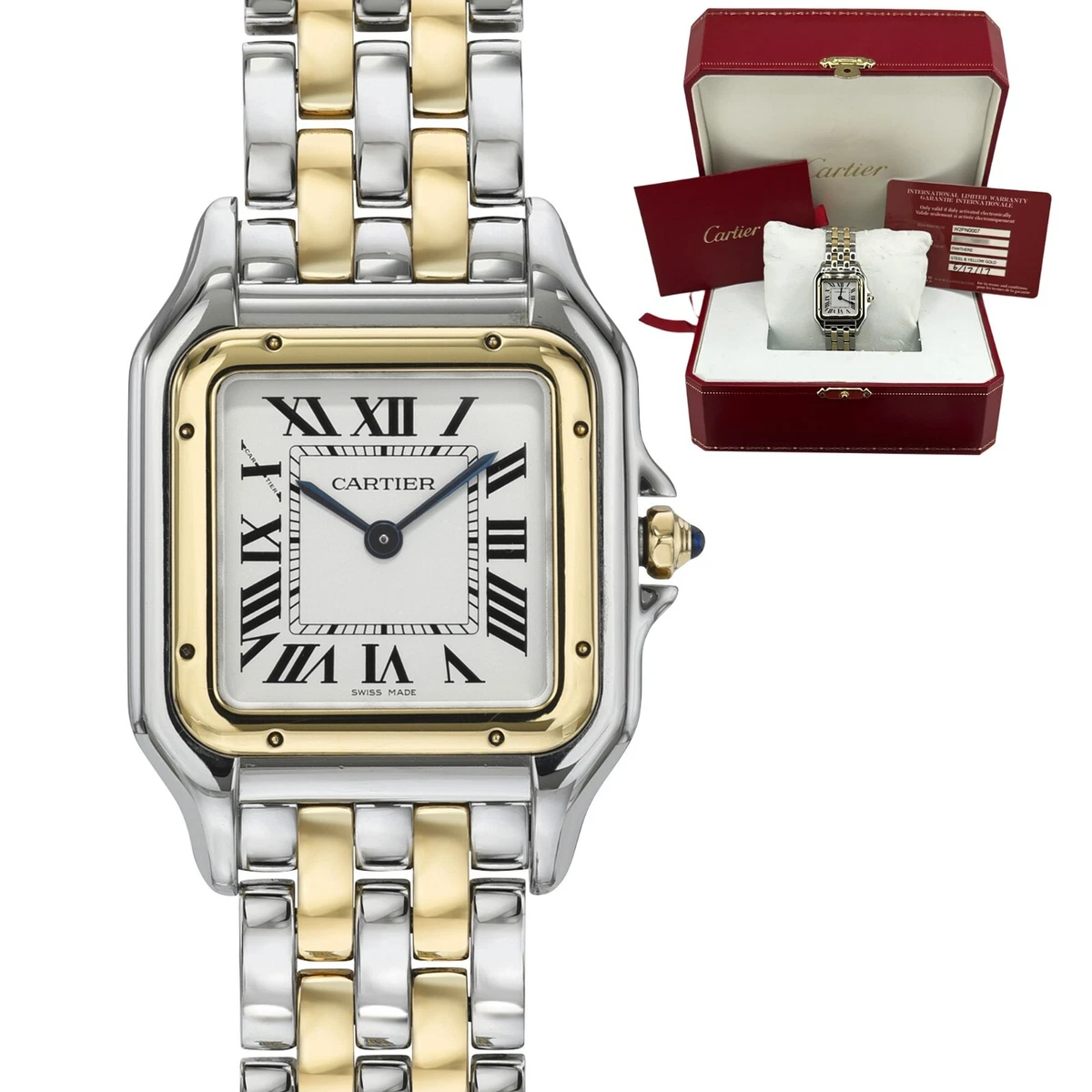 Cartier Panthere Medium 4017 Silver Dial Stainless Steel Yellow Gold W2PN0007