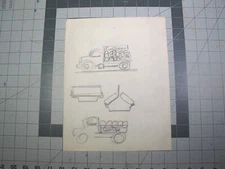 vtg 1955 Marx Curtiss Candy Truck toy Eldon Dedini sketch concept art v1