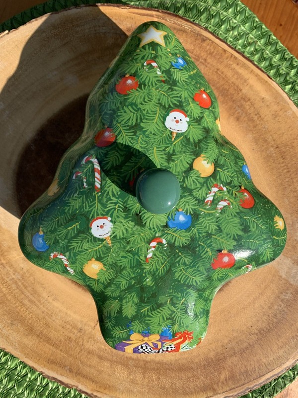 Sees Candies Christmas Tree Candy Dish With Ceramic Lid 