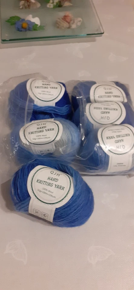 NEU! super weiche Wolle 6 x 50 g = 300 g Farbverlaufswolle tolle Blautöne