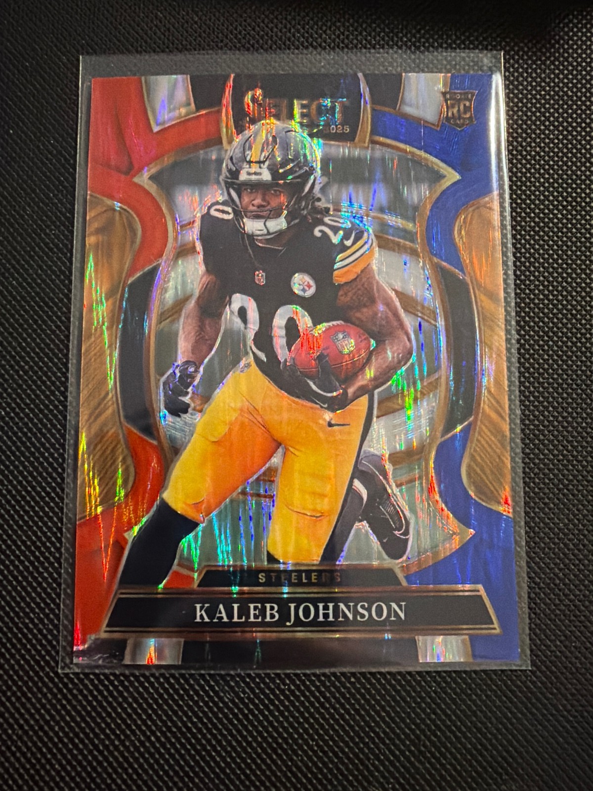 2025 Panini Select #52 Kaleb Johnson RED WHITE BLUE Prizm Shock RC