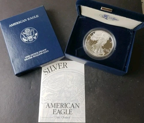 2001 W Proof $1 American Silver Eagle Dollar