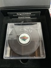 Fanatics under Wraps Marco Rossi Minnesota Wild Signed Hockey Puck