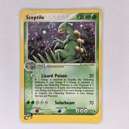 SCEPTILE 11/109 HOLO SWIRL EX RUBY & SAPPHIRE HP POKEMON
