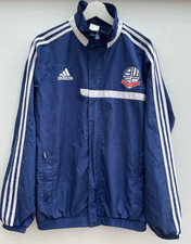 Adidas Bolton Wanderers Fußballjacke Herren mittelblau Reißverschluss Training 2013