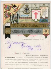 1879 Knights Templar Triennial Committee Lett...