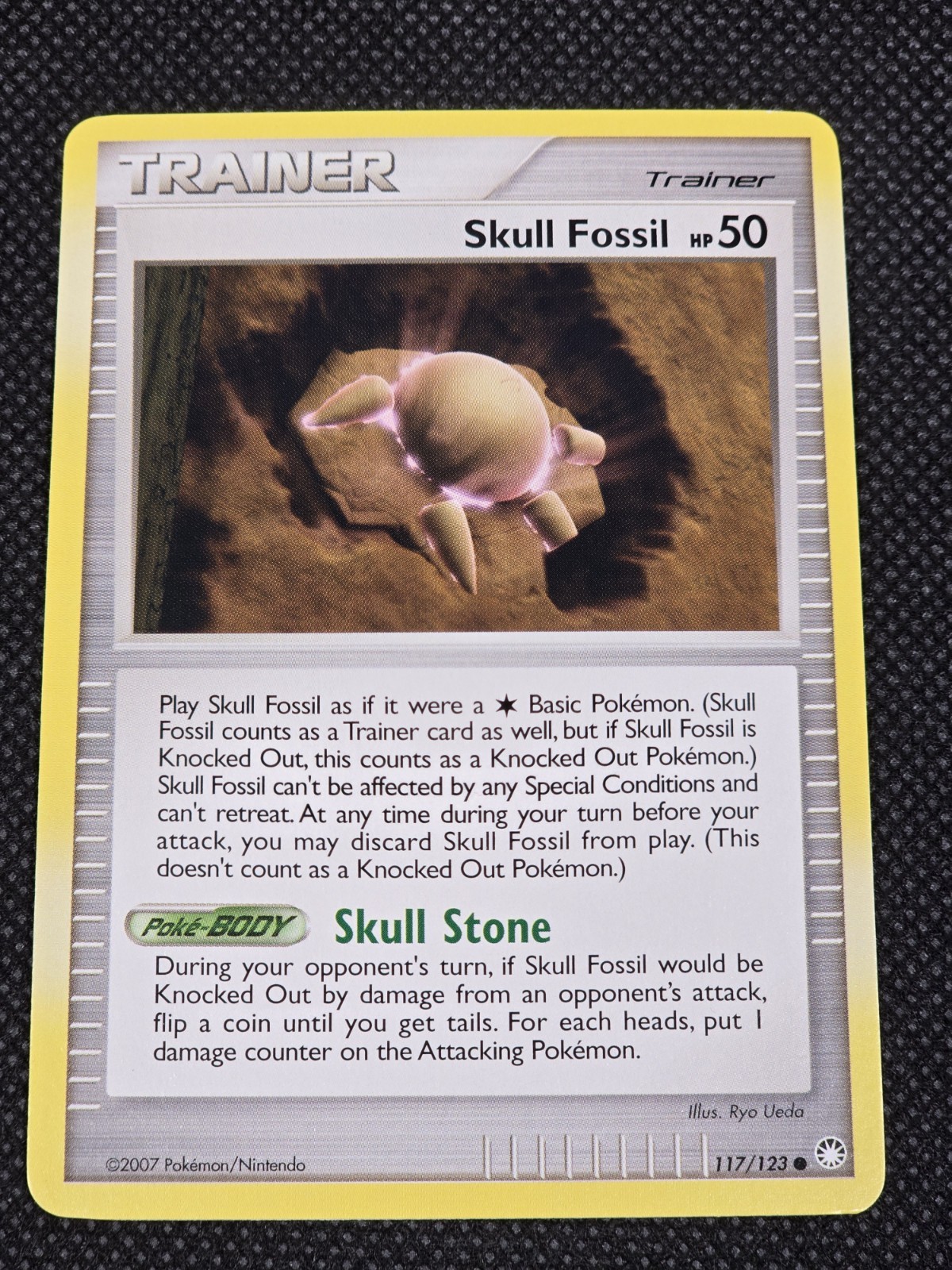 Skull Fossil 117/123 Pokemon Card Mysterious Treasures Trainer 50 HP Near Mint