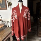 NWOT Denim & Co. Western Style Red Cardigan Sz XL — photo 1