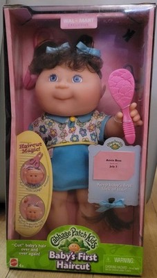 New! Mattel 2001 Cabbage Patch Kids Baby's First Haircut 12'' Doll  DOB: JULY 3rd