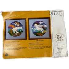 VTG 1985 Creative Circle Embroidery Kit 0622 Unicorn Persian Wool NOS