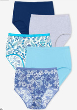 Catherine's size 12 5-Pack Tag Free Full Coverage Brief Blue Floral