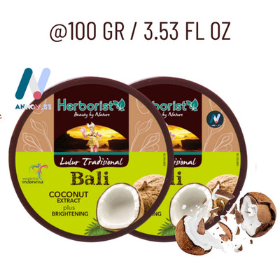 HERBORIST Bali Body Scrub Coconut VCO Brighten Smoot Moist Long Lasting 2X100gr