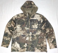 CABELA'S LOOKOUT FLEECE HUNTING JACKET, MENS LARGE, O2 OCTANE CAMO
