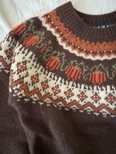 Kiel James Patrick Fall Pumpkin Fair Isle Unisex Kids Sweater Size 7 Cute style