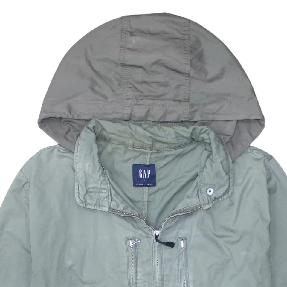 Gap 90's Hooded Full Zip Up Windbreaker Large Green - Image 3 of 4