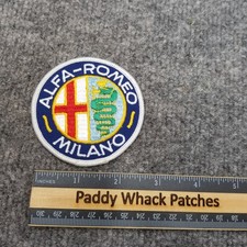Vintage Alfa Romeo Milano Patch Italian Car Auto R4