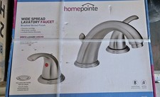 HomePointe Bathroom Faucet widespread 8 Inch Brushed Nickel