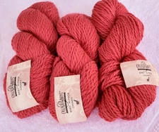 100% Baby Alpaca Chunky Yarn 3.5 oz, 108 yards  645:7A4630 Lot of 3, Coral