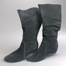 Elegant Black Suede Women's Moccasins Boots, Size 7