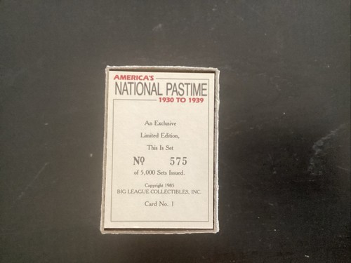 1985 America's National Pastime 1930-1939 Full-Color Baseball Card Box Set of 90 - Bild 2 von 3