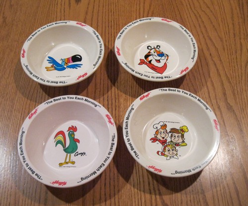 1995  KELLOGG'S  COLLECTOR CEREAL BOWLS   SET OF 4