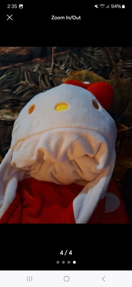 Manta con capucha Hello Kitty con manchas para que tus manos se envuelvan mantente acogedora Foto 2 de 3