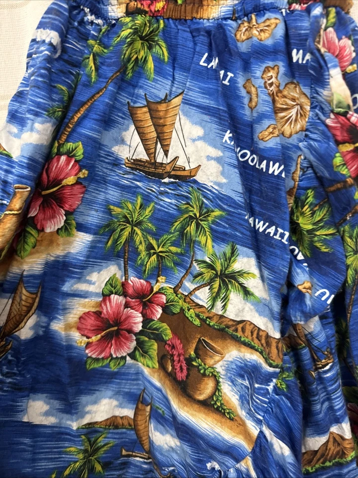 Vestido Hawaiano Niña 9/10 Hecho en Hawaii Islas Hawaianas 100% Algodón Foto 2 de 4