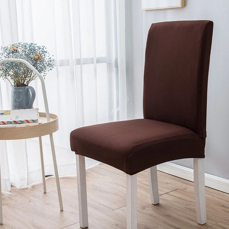 1/2/4/6 шт. эластичные однотонные чехлы на стулья обеденный стул домашний декор - Изображение 3 из 4