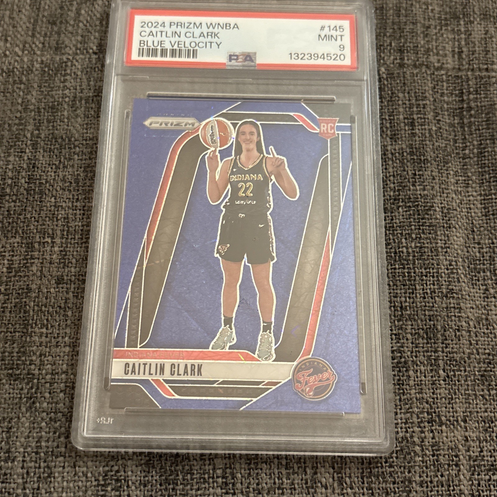 2024 Panini Prizm WNBA - Caitlin Clark Blue Velocity Prizm #145 (RC) psa 9