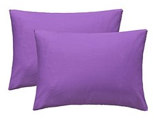 Soft 100 Egyptian Cotton Zipper Closure Pillowcases, Cozy and Standard Purple