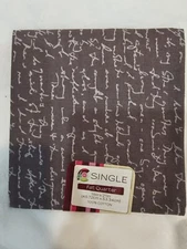 FAT QUARTER FABRIC Creative Cuts Brown With Writing FQ 18"×21"